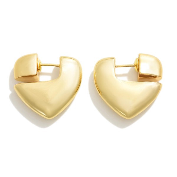 Wholesale k Gold Dipped Heart Huggie Hoop Earrings Brass Base Hypoallergenic L