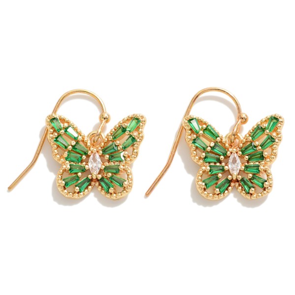 Wholesale gold Rhinestone Butterfly Drop Earrings L