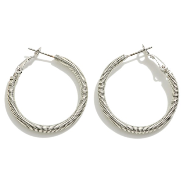 Metal Spring Coil Hoop Earrings

- Approximately 1.2" L