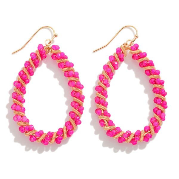 Wholesale teardrop Earring Intertwined Coil Spring Glass Beads L