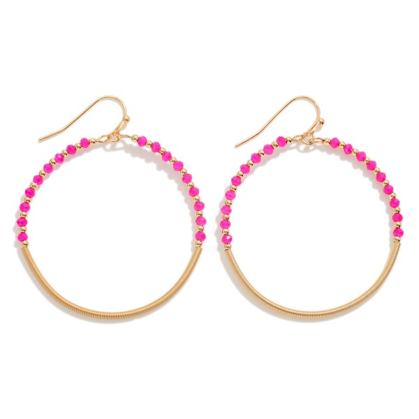 Wholesale circular Beaded Drop Earring Faceted Beaded Detail L
