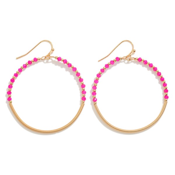 Circular Beaded Drop Earring With Faceted Beaded Detail

- Approximately 2" L