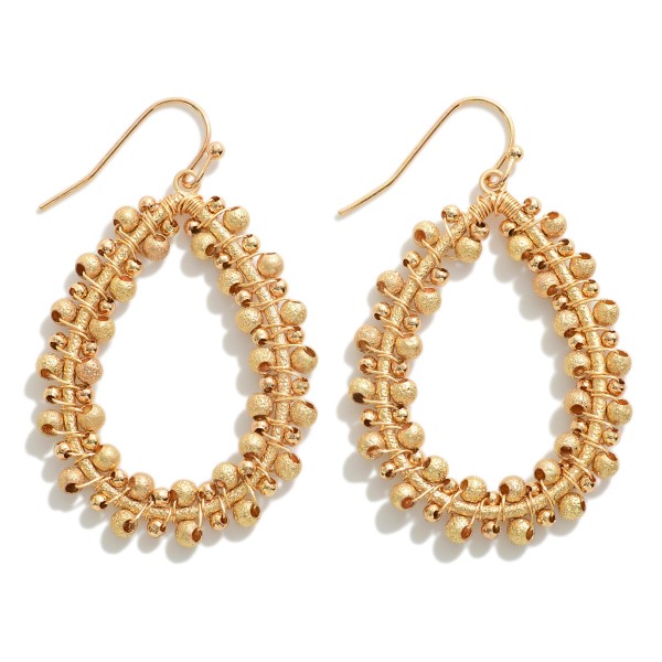 Wholesale metal Glitter Teardrop Earrings Wired Beads L