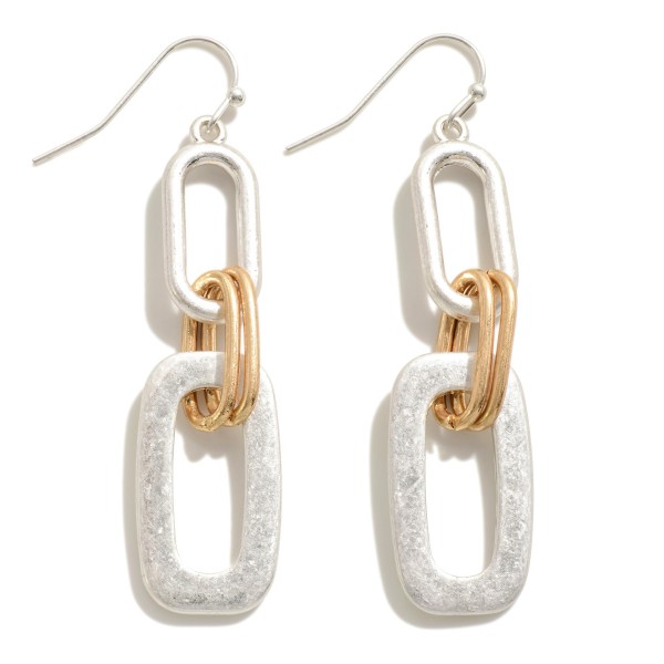 Wholesale brushed Metal Multi Chain Link Drop Earrings L