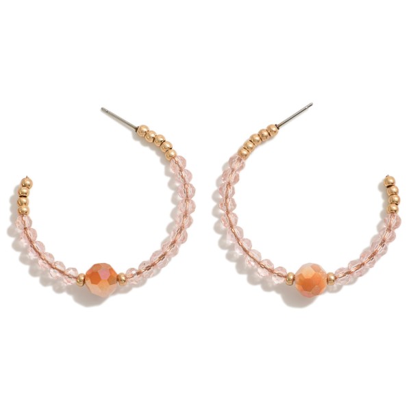 Wholesale dainty Hoop Faceted Beaded Details L