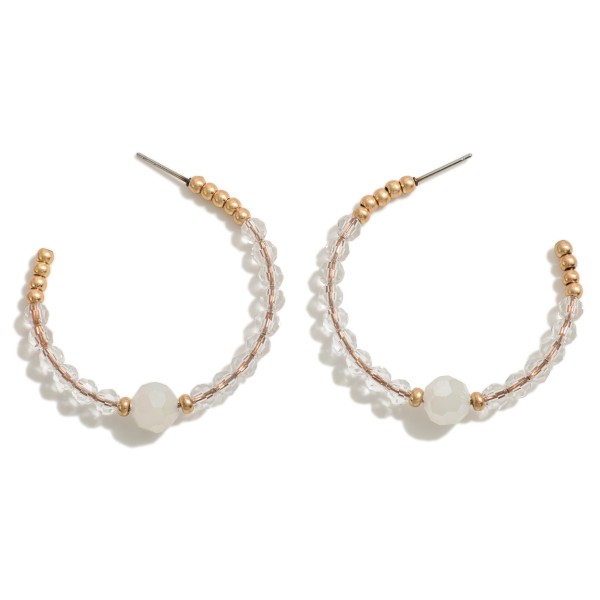 Dainty Hoop Featuring Faceted Beaded Details

- Approximately 1.75" L