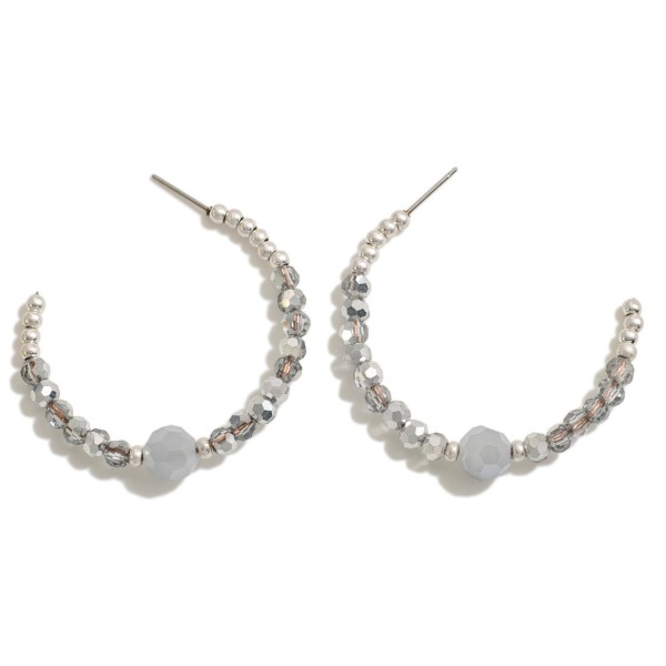 Wholesale dainty Hoop Faceted Beaded Details L