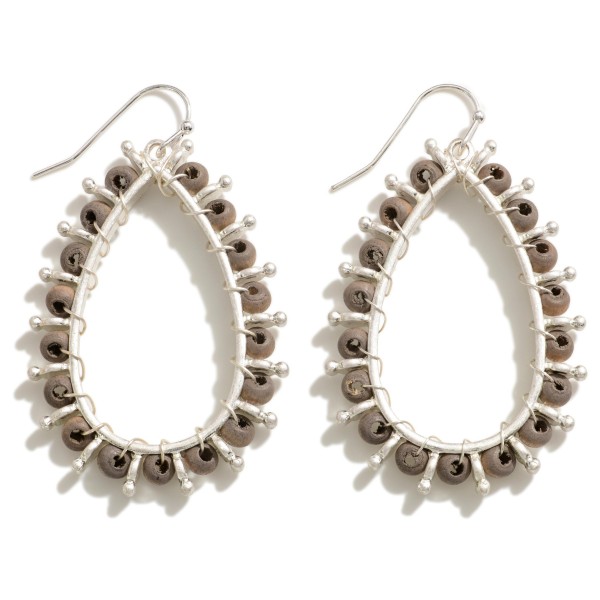 Wholesale metal Teardrop Earrings Beaded Edge L