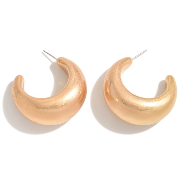 Chunky Metal Coated Hoop Earrings

- Approximately 1.75" Diameter