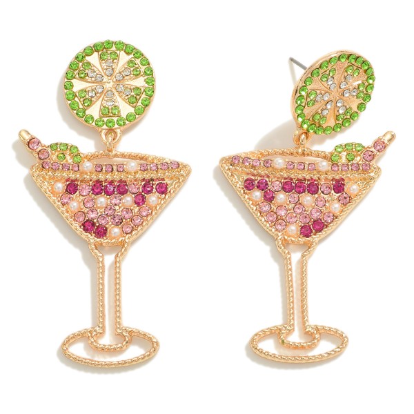 Wholesale rhinestone Studded Drink Lime Post L
