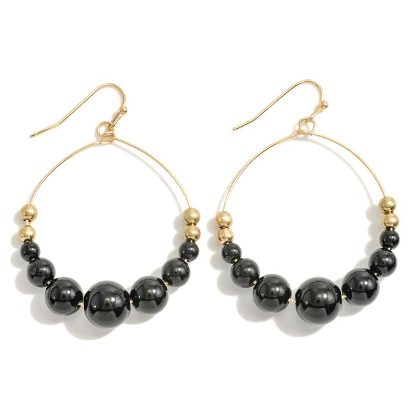 Wholesale dainty Circular Drop Earrings Tapered Natural Stone Beads L