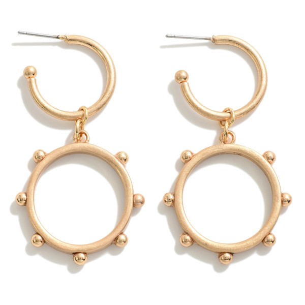 Wholesale worn Linked Circular Drop Earring Fixed Bead Detail L