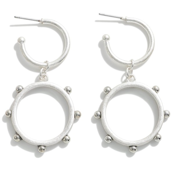 Wholesale worn Linked Circular Drop Earring Fixed Bead Detail L
