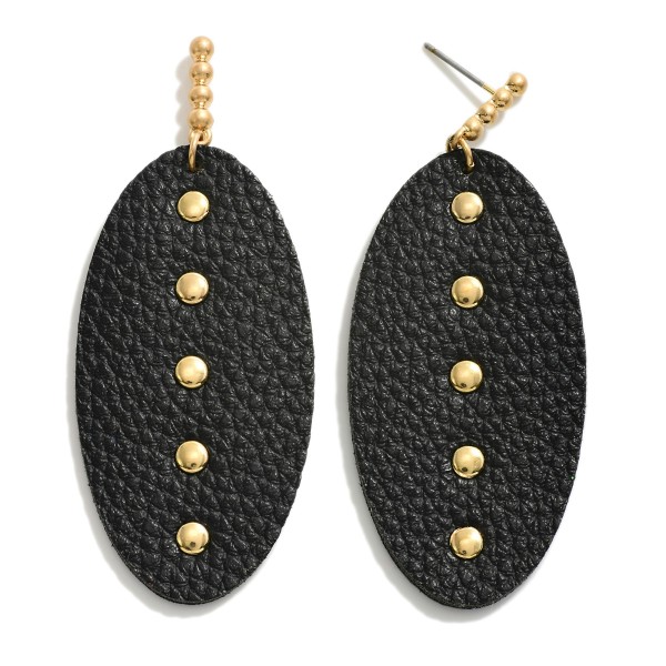 Wholesale lightweight Leather Drop Earrings Gold Accents L