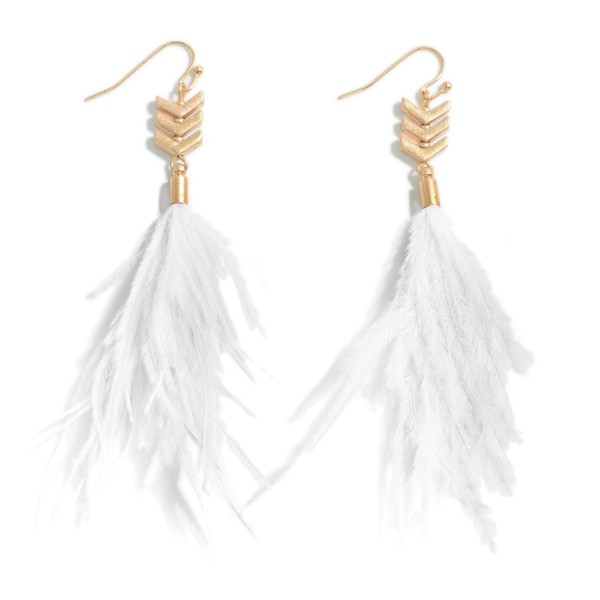 Wholesale stacked Arrow Drop Earring Feather Dangle L Lightweight Construction