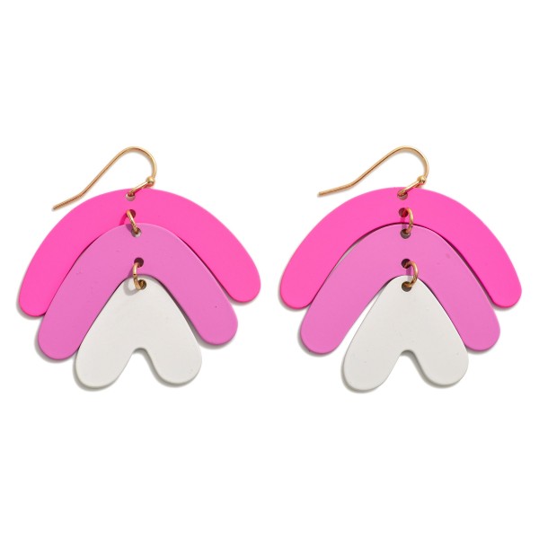 Wholesale retro Cut Stacked Metal Arch Drop Earrings L