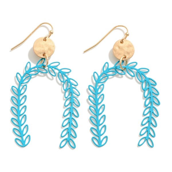 Wholesale leaf Arch Drop Earrings Gold Post L