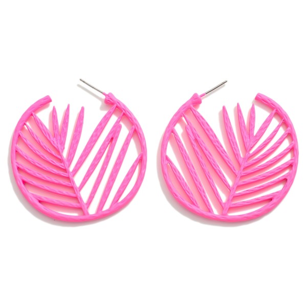 Wholesale metal Palm Frond Leaf Drop Earrings L