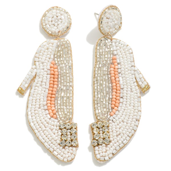 Wholesale seed Beaded Wedding Slipper Drop Earring L