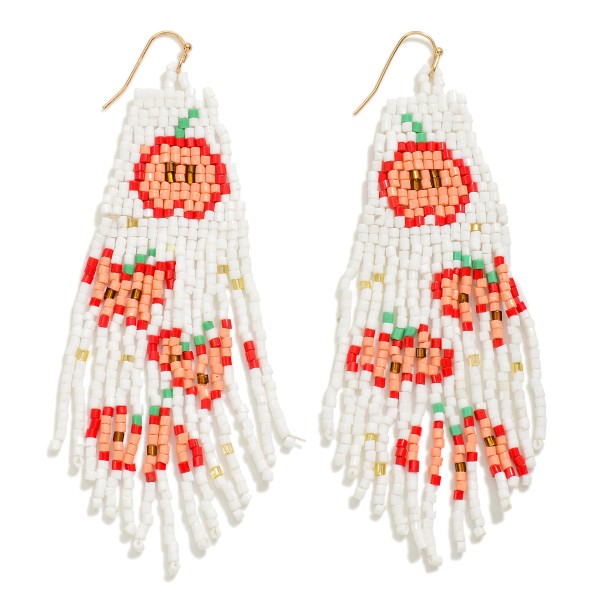 Wholesale seed Beaded Apple Tassel Drop Earrings L