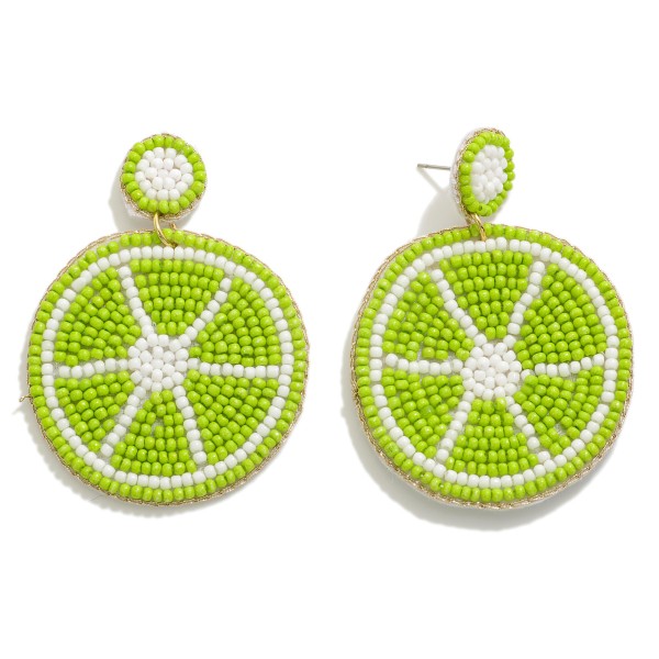 Wholesale seed Beaded Sliced Fruit Drop Earrings L