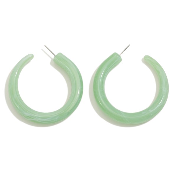 Wholesale marbled Acetate Hoop Earrings D