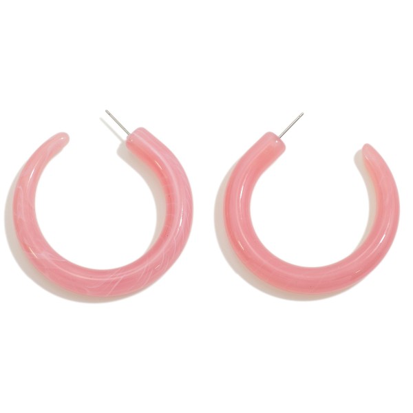 Wholesale marbled Acetate Hoop Earrings D