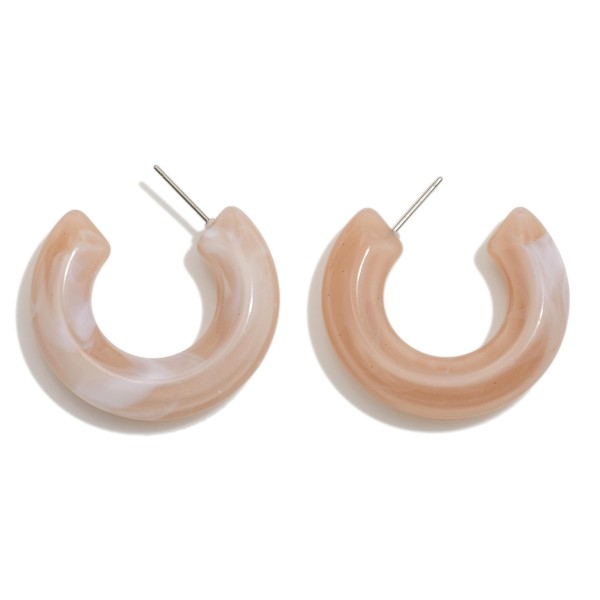 Wholesale marbled Acetate Hoop Earrings D