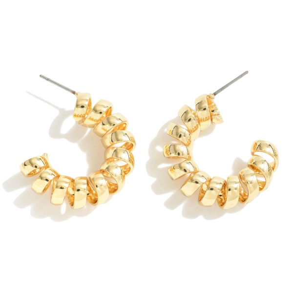 Wholesale metal Telephone Wire Drop Hoop Earrings L