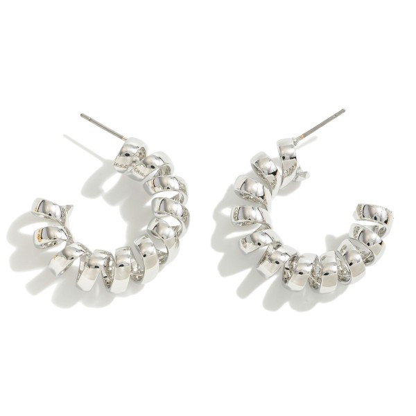 Wholesale metal Telephone Wire Drop Hoop Earrings L