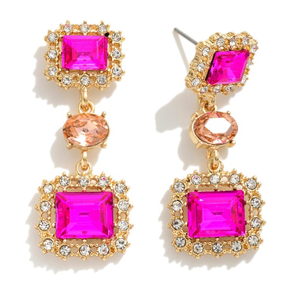 Wholesale linked Waterfall Rhinestone Drop Earrings L