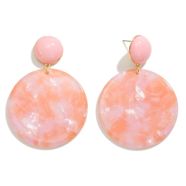 Marbled Circular Resin Drop Earring 

- Approximately 2.25" L