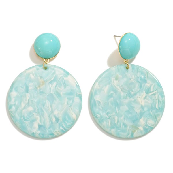 Wholesale marbled Circular Resin Drop Earring L