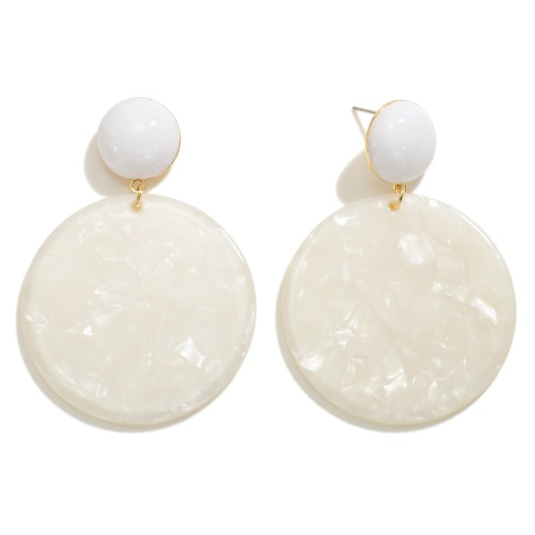 Marbled Circular Resin Drop Earring 

- Approximately 2.25" L