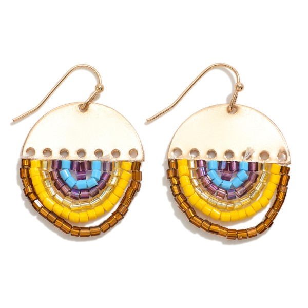 Circular Drop Earring With Seed Beaded Detail

- Approximately 1.25" L