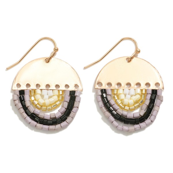 Circular Drop Earring With Seed Beaded Detail

- Approximately 1.25" L