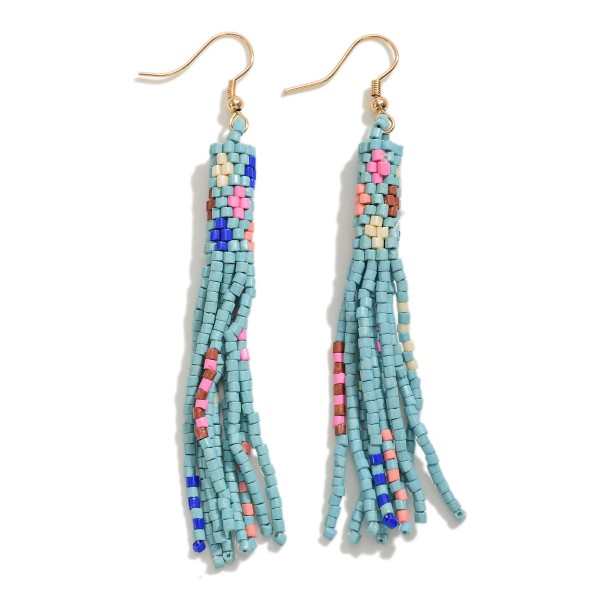 Wholesale cylinder Seed Beaded Drop Earring Tassel Dangle Detailing L