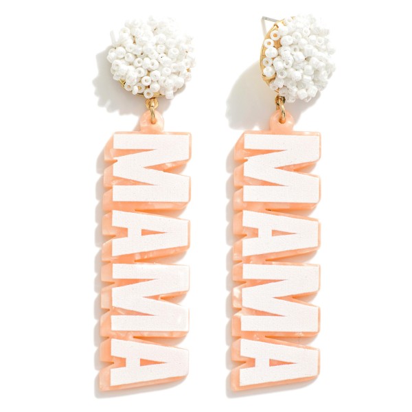 Wholesale resin MAMA Drop Earrings Beaded Cluster Detail L