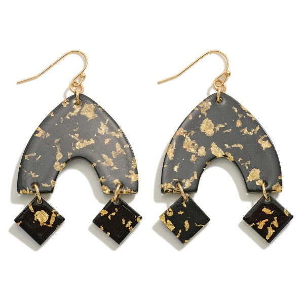 Wholesale chunky Resin Arch Gold Flake Accents L