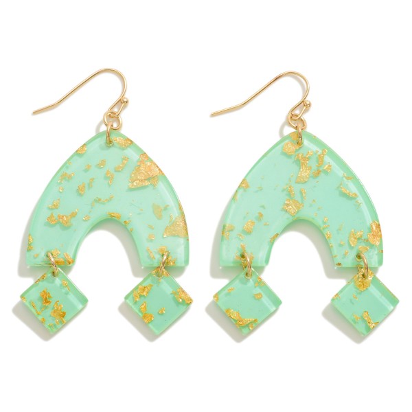 Wholesale chunky Resin Arch Gold Flake Accents L