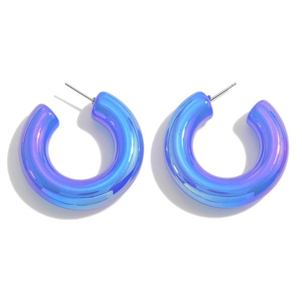 Abalone Resin Drop Hoop Earring

- Approximately 1.5" L