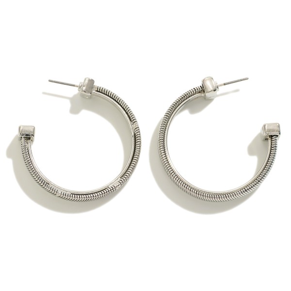 Wholesale metal Omega Chain Link Hoop Earrings D