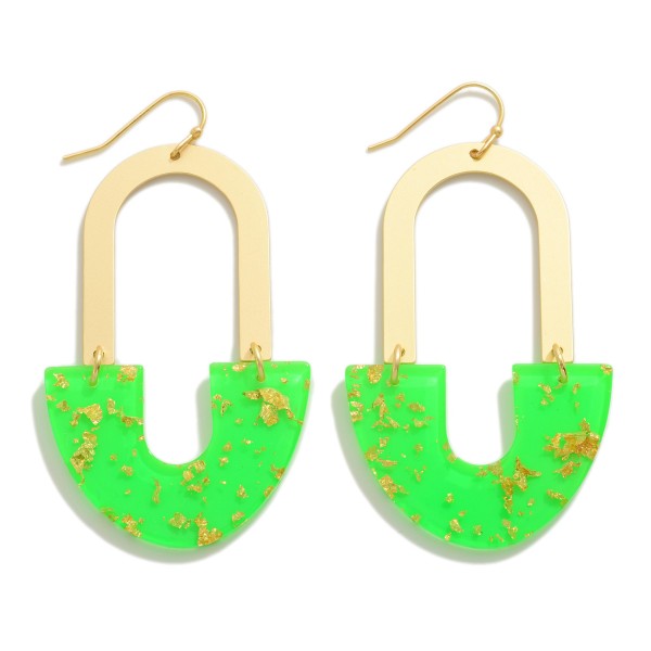 Wholesale linked Metal Resin Foil Arches Drop Earrings L