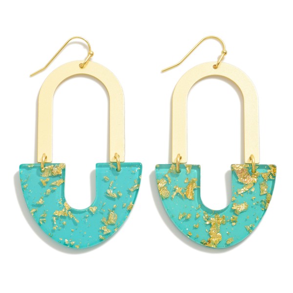 Wholesale linked Metal Resin Foil Arches Drop Earrings L