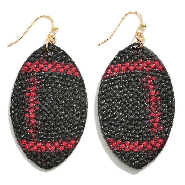 Wholesale rhinestone Studded Football Drop Earrings L