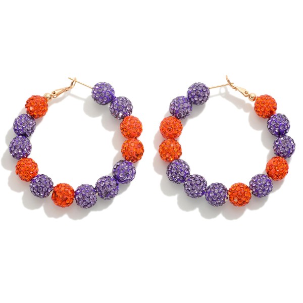 Wholesale pave Beaded Hoop Earrings D