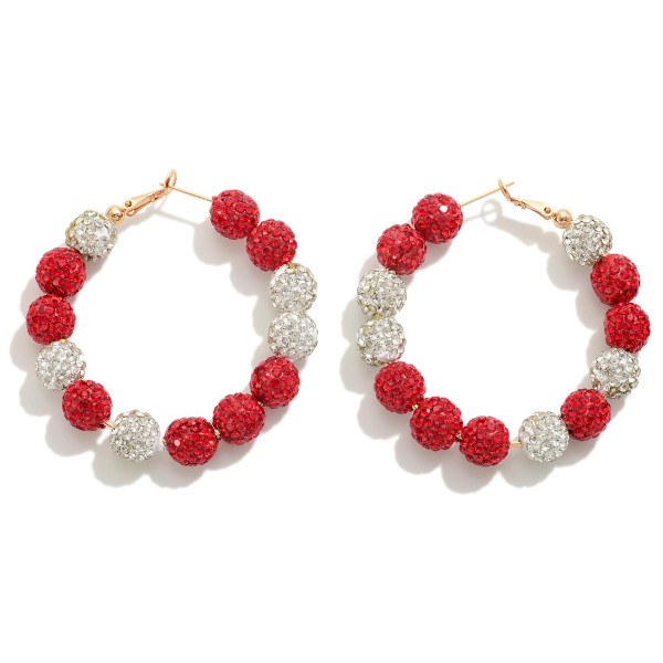 Wholesale pave Beaded Hoop Earrings D