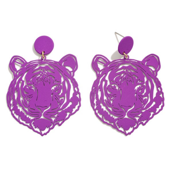 Wholesale metal Punched Tiger Drop Earring L Ultra lightweight Construction