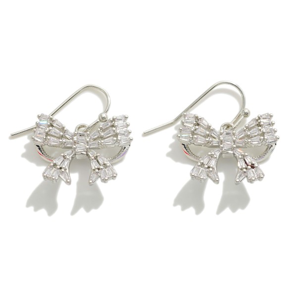 Wholesale cubic Zirconia Bow Drop Earrings L