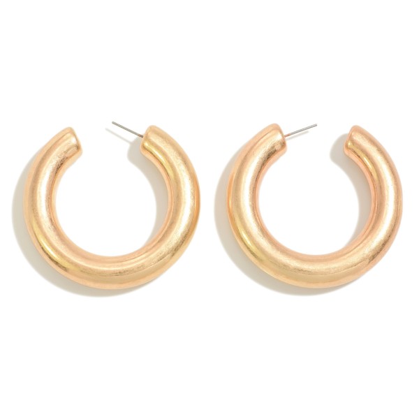 Wholesale worn Chunky Metal Drop Hoops D